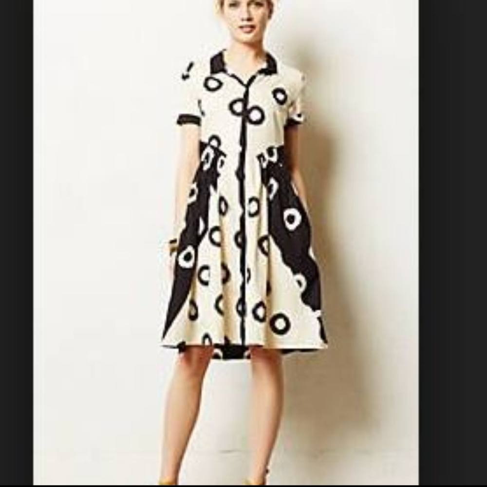 Anthropologie Black and White Polka Dot Dress😏